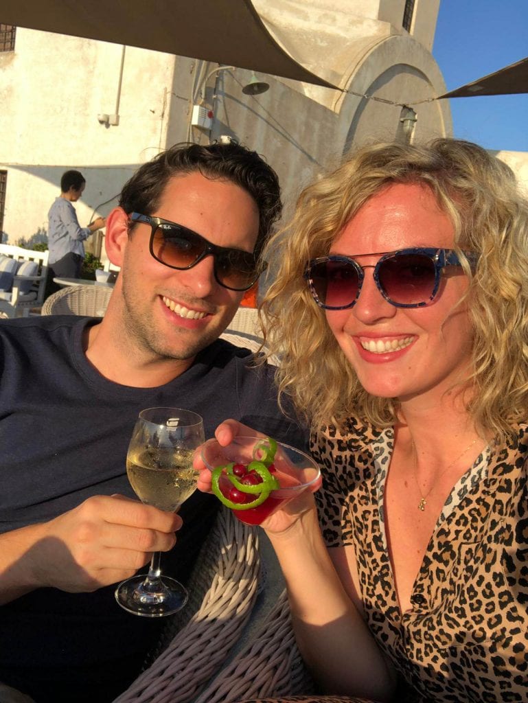 Honeymoon in Pyrgos drinks at Francos