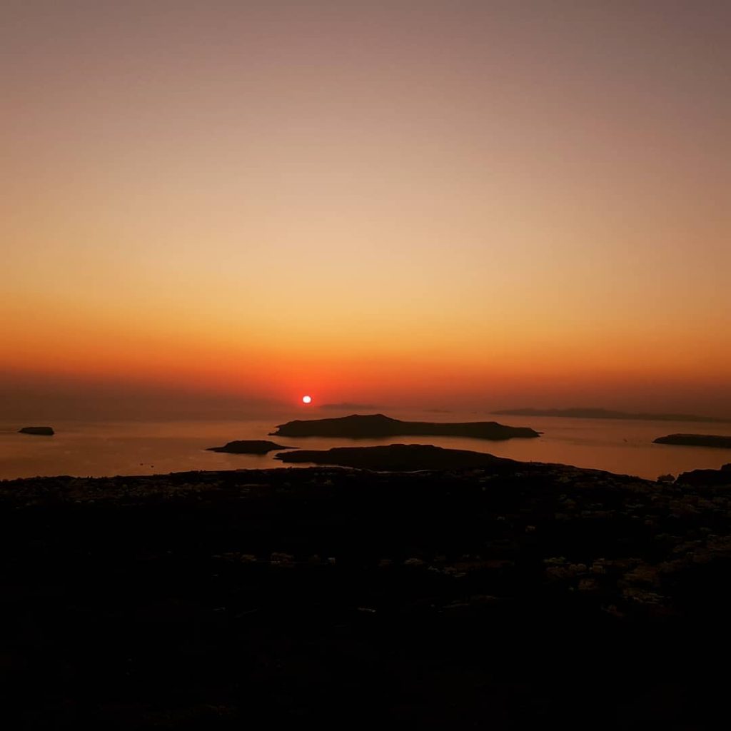 For a truly remote location, head to Profitis Ilias to watch the Santorini Sunset